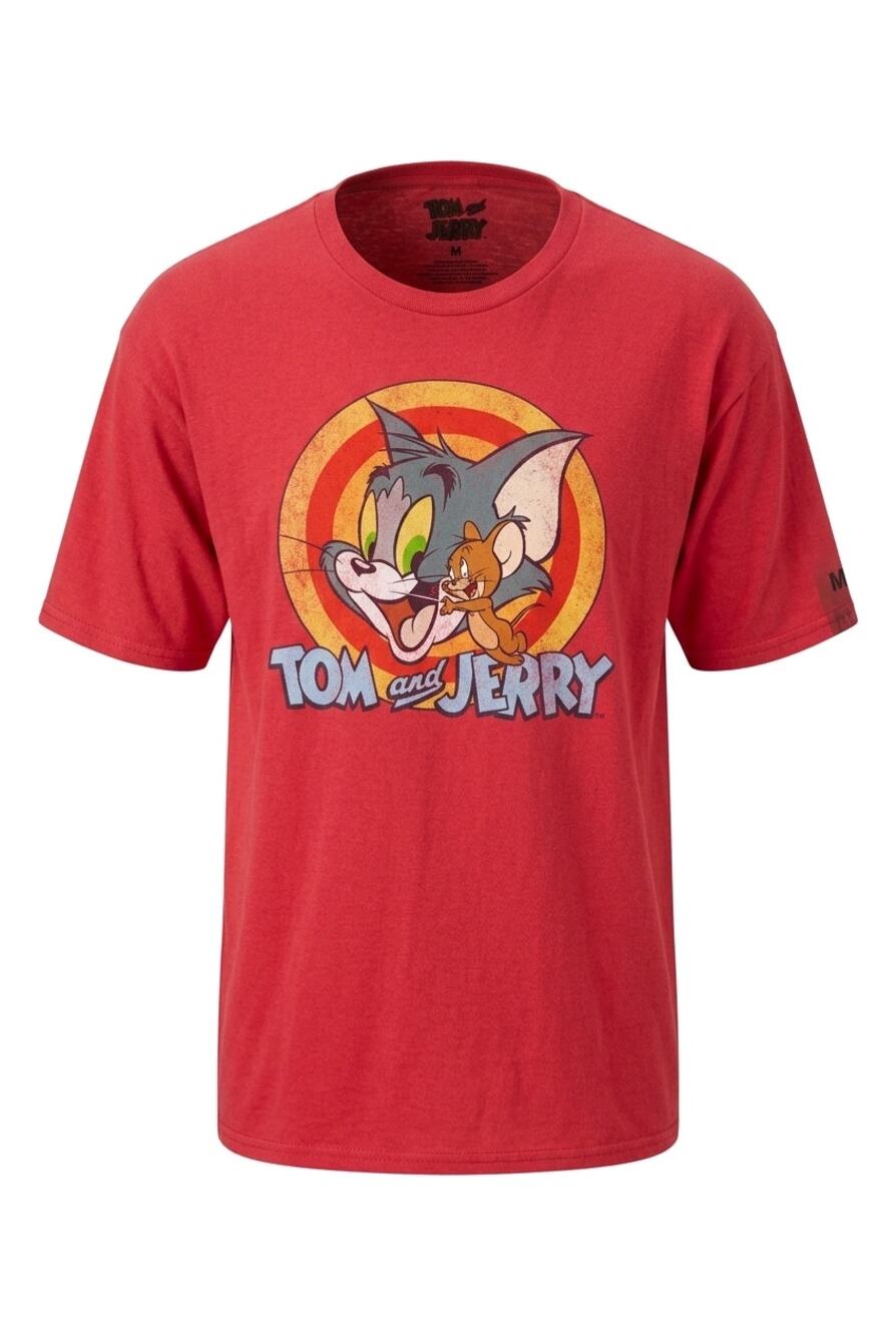 Tom and Jerry Graphic T Shirt Red 2XL NWT Vintage Retro Cartoon Warner Bros